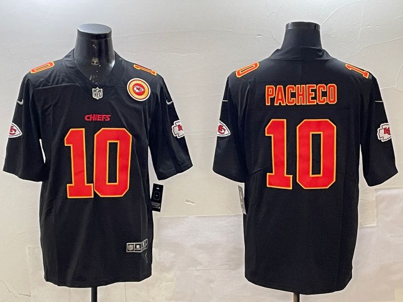 Men Kansas City Chiefs #10 Pacheco Black 2025 Nike Vapor Limited NFL Jersey style 2093